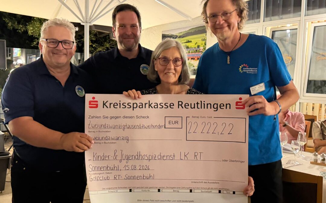 3. Charity-Cup erzielt die Rekordsumme von 25 000 Euro für den ambulanten Kinder- und Jugendhospizdienst im Landkreis Reutlingen